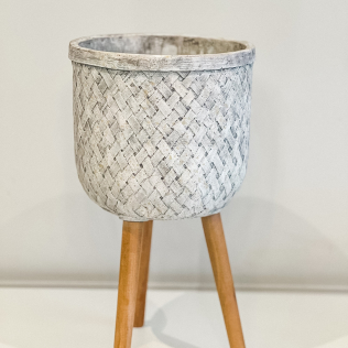 Vaso Cerâmica Treliça com Pé G