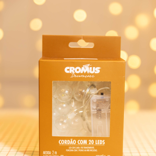  Cordão de Bolinhas Transparente Led