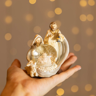 Globo de Neve Branco Sagrada Família 