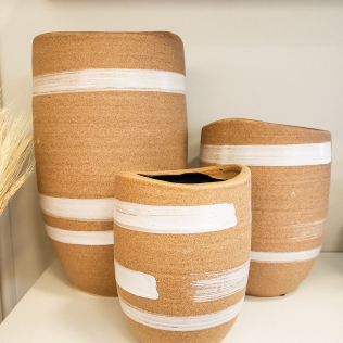 Vaso Cerâmica com Pintura G