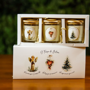 Caixa Trio Velas Natalinas
