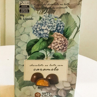 Trufa chocolate com recheio caramelo