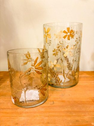 Vaso de vidro floral M